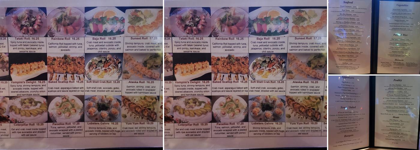 CP Restaurant & Lounge Menu