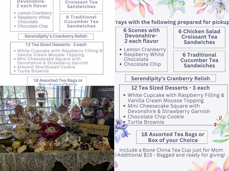 Serendipity Tea Room and Cafe Menu