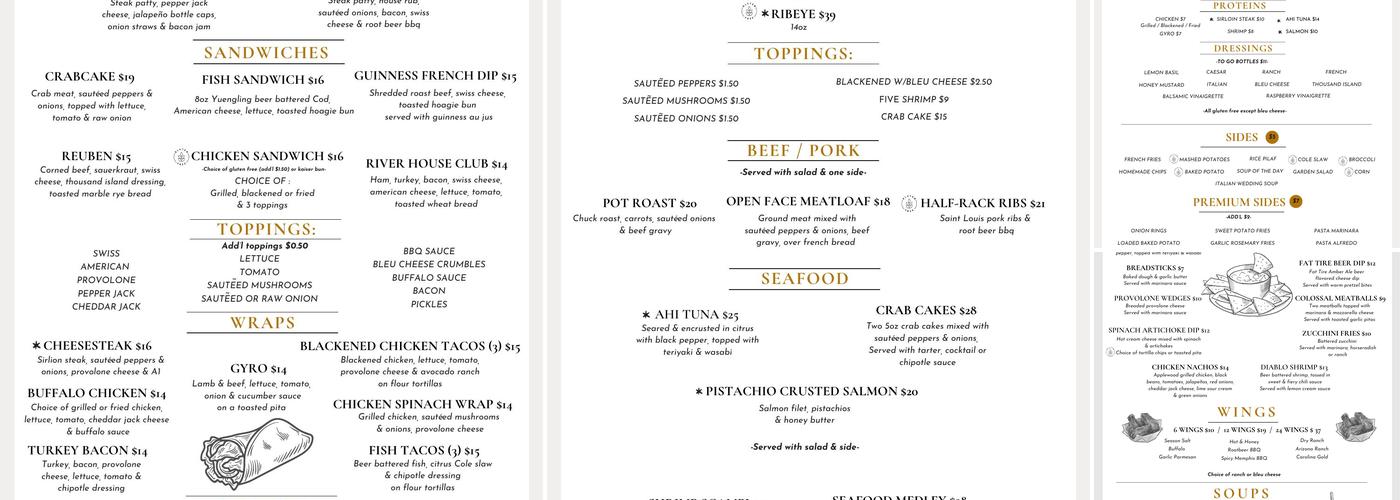 River House Cafe Menu