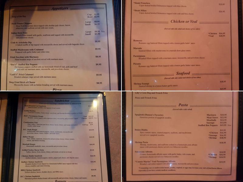 Dukes Cafe Menu