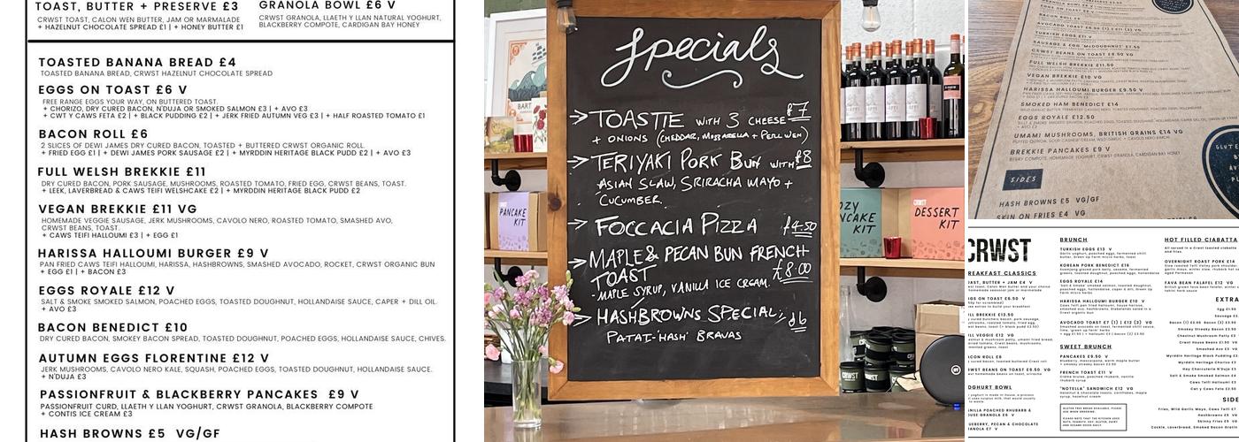 Crwst Menu