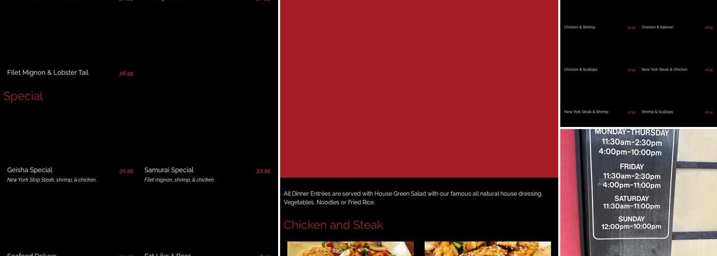 Fusion Japanese Steak House Menu