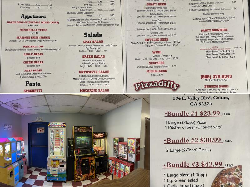 PizzaDilly Menu