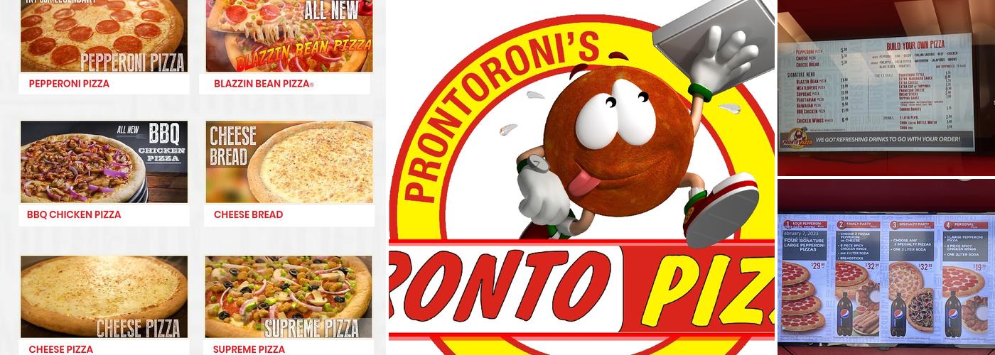 Pronto Pizza Menu