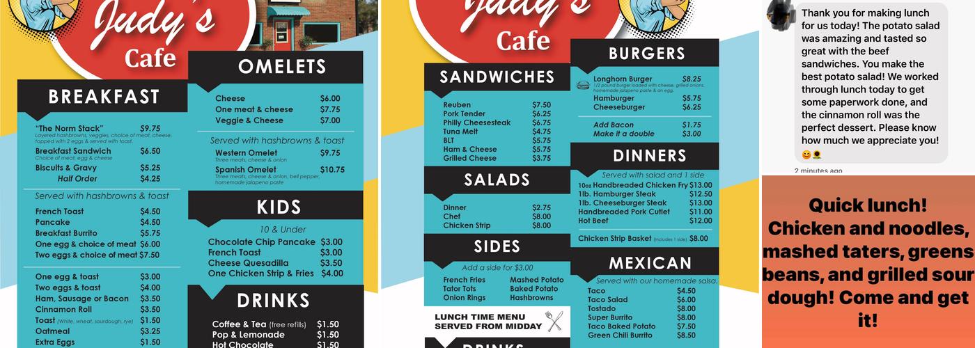 Judy's Menu