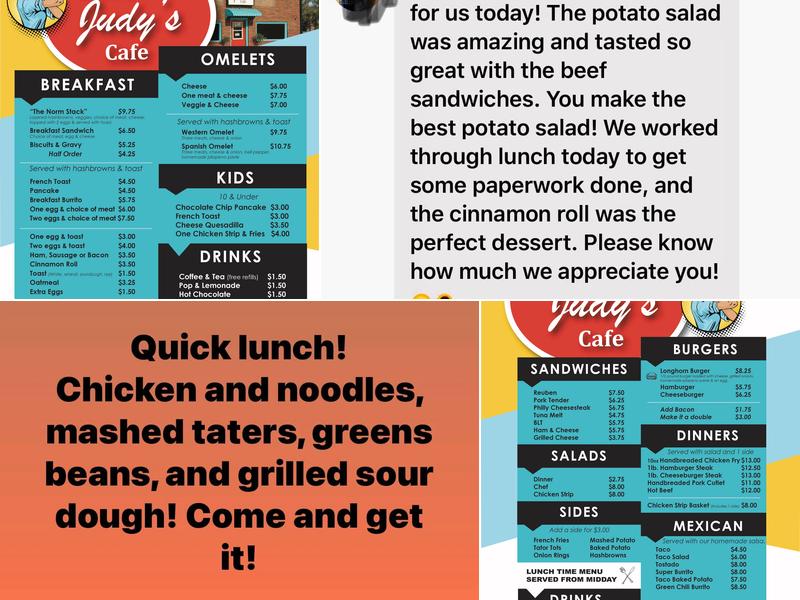 Judy's Menu