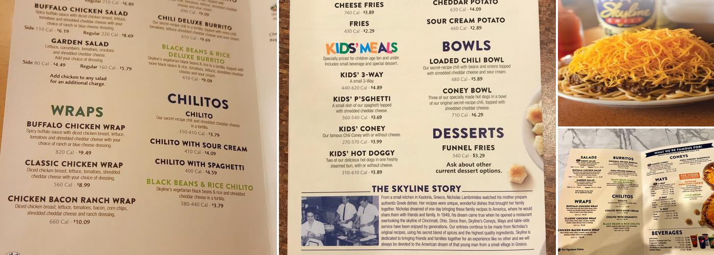 Skyline Chili Menu