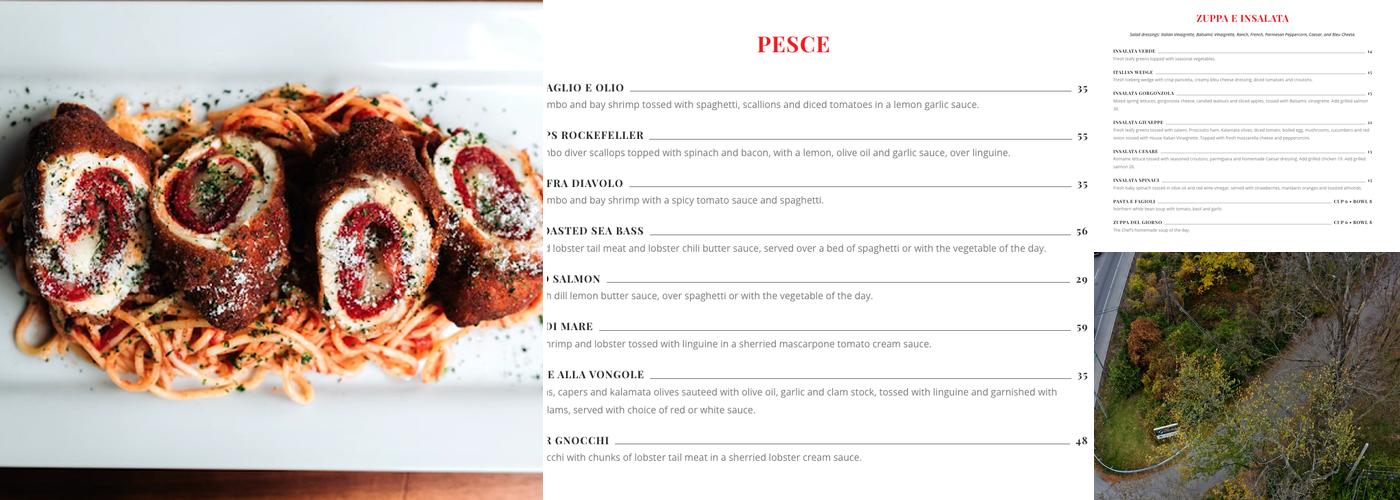 Giuseppe's Ristorante Italiano Menu