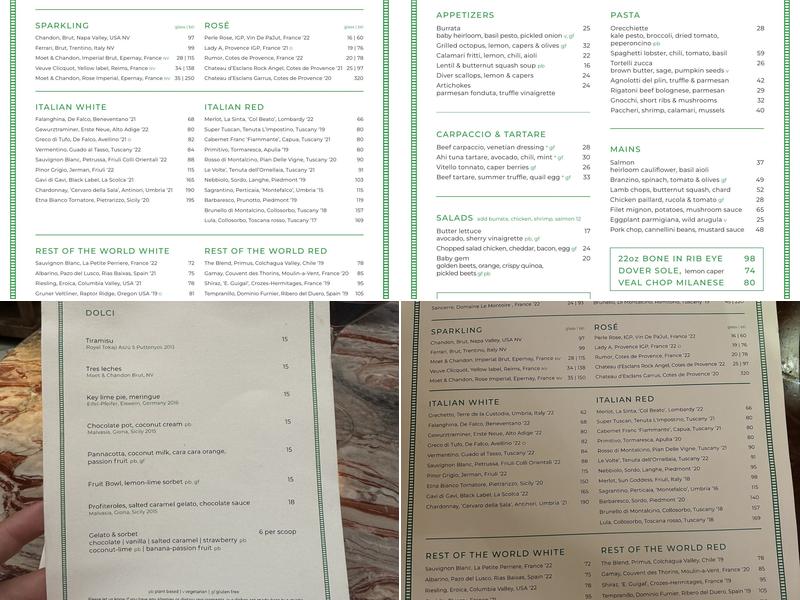 Cecconi's Miami Menu