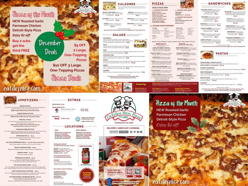 DeFelice Bros Pizza - Wintersville Menu