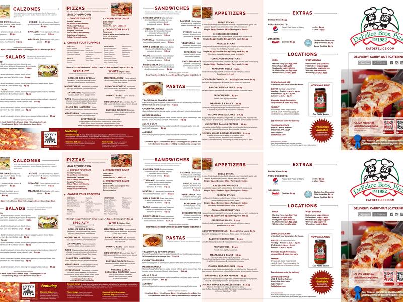 DeFelice Bros Pizza - St Clairsville Menu