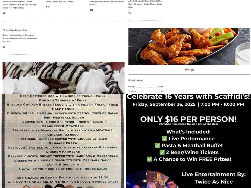 Scaffidi's Restaurant & Tavern Menu