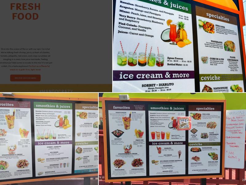 Mango Crazy Menu