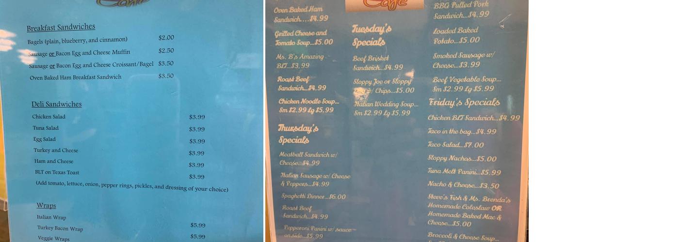 Ms. Brendas Menu