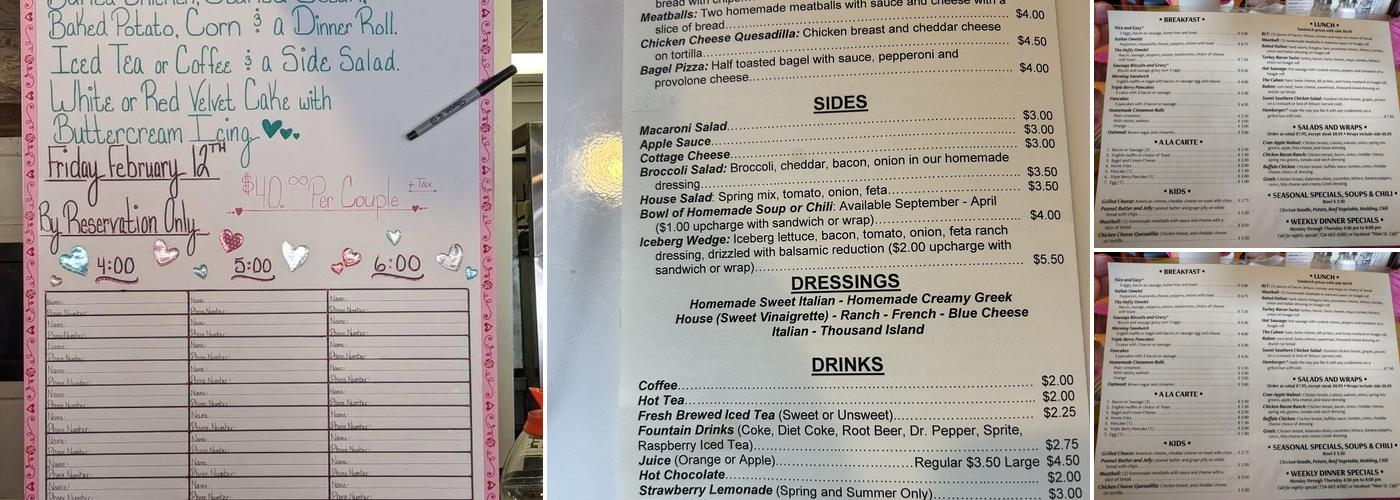 Main St. Cafe Menu