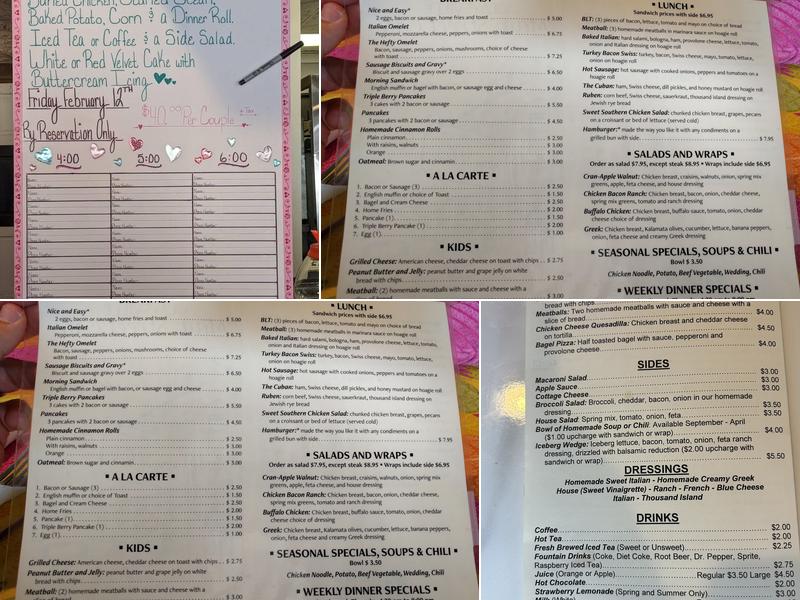 Main St. Cafe Menu