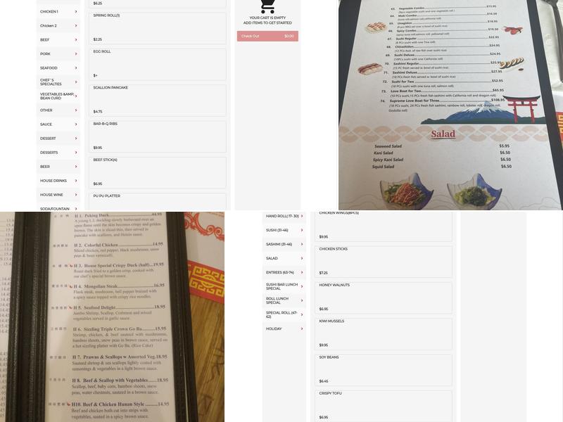 Golden Chopsticks Menu