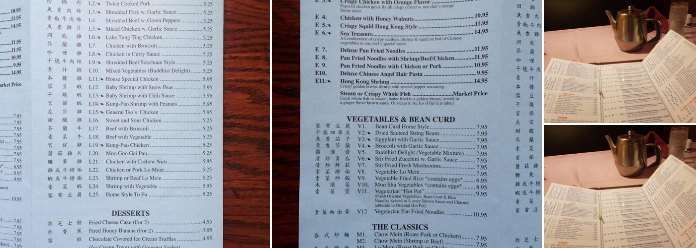 Silver Chopsticks Menu