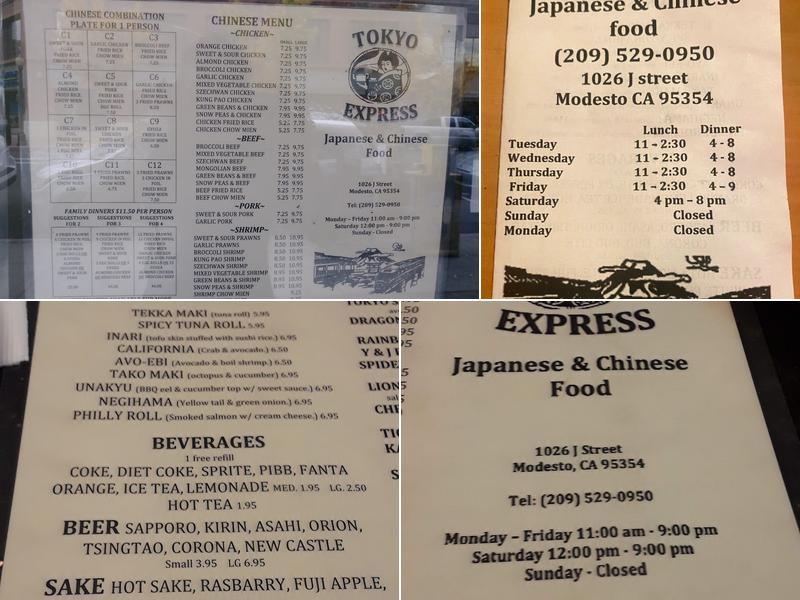 Tokyo Express Restaurant Menu