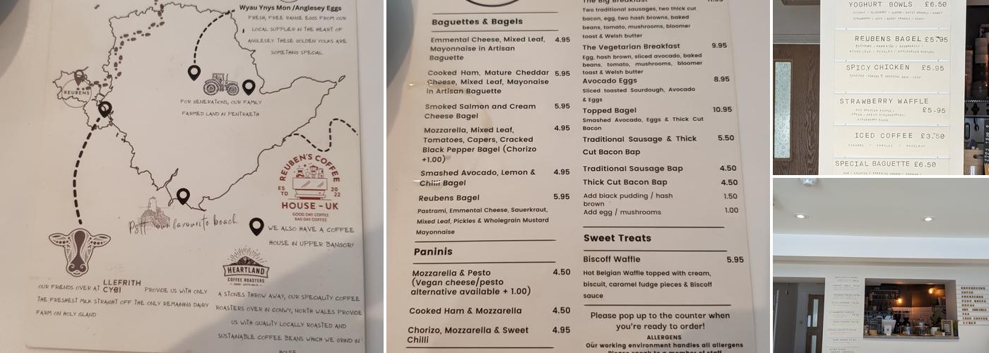 Reubens Cafe and Coffee Menu