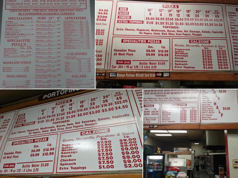 Portofino's Pizza Menu