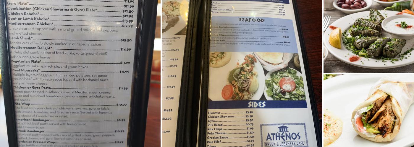 Athenos Greek & Lebanese Cafe - Brusly Menu