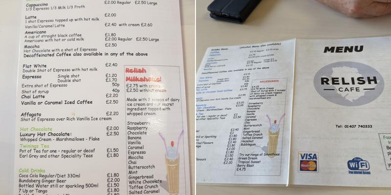 Relish Cafe & Sandwich Bar Menu