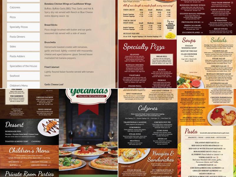 Yolanda's Pizza & Restaurant Menu