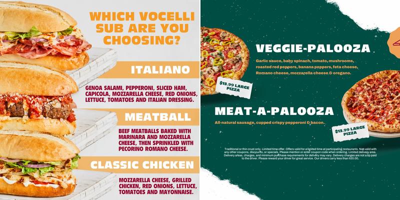 Vocelli Pizza Menu