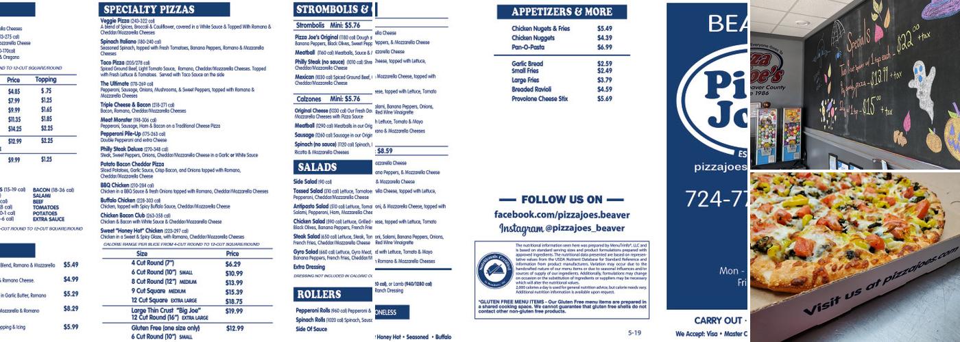 Pizza Joe's Menu