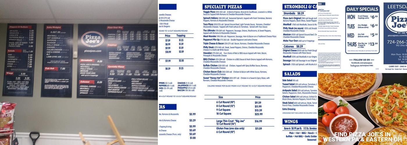 Pizza Joe's Menu