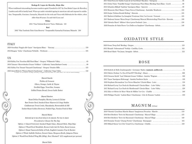 Brunswick House Restaurant Menu