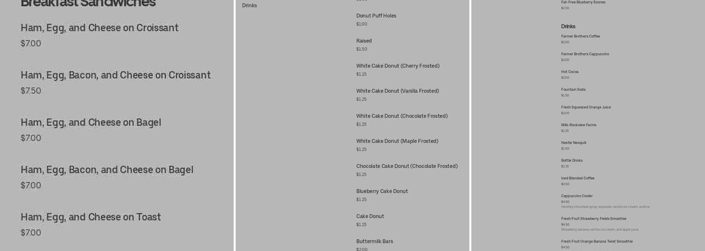 Spudnuts Menu