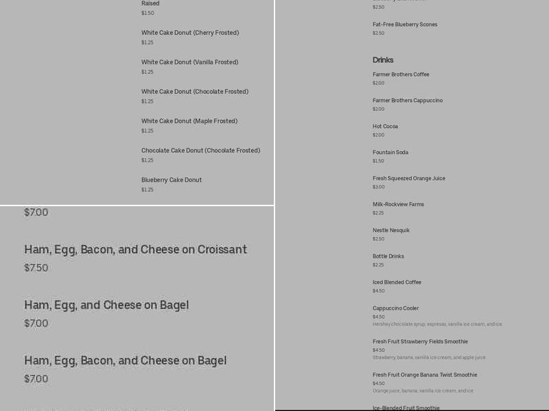 Spudnuts Menu