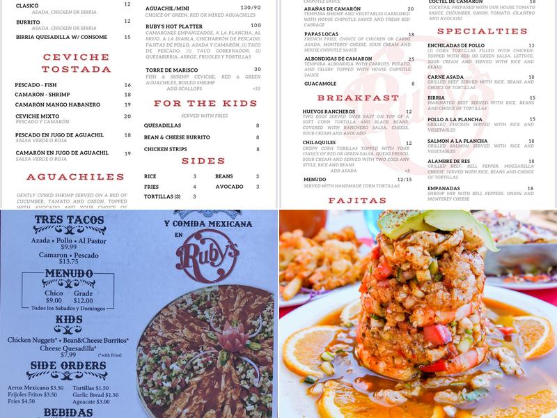 Ruby's Cafe Menu