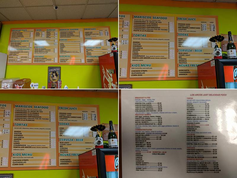 Los Arcos Menu