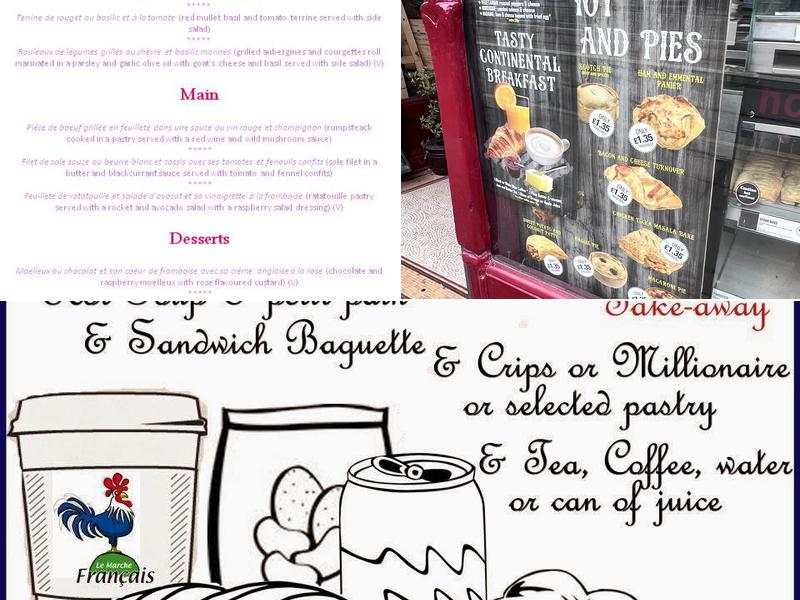 Le Marche Francais Menu