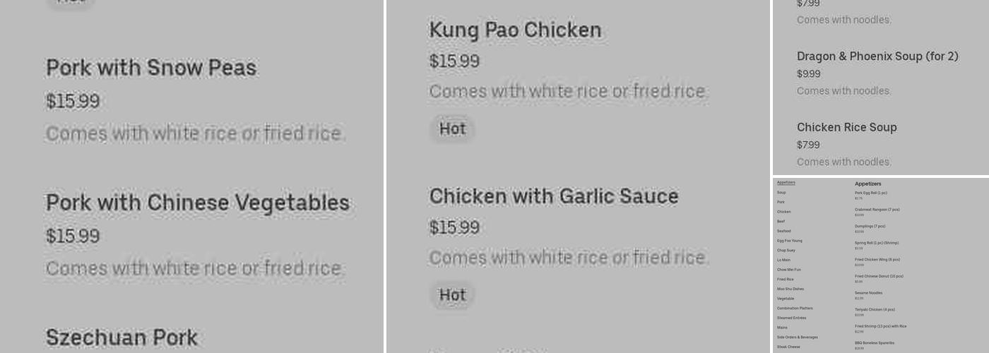 China King Menu