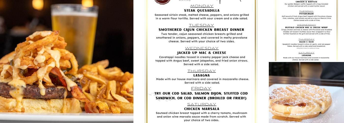 Z Pub & Diner Menu