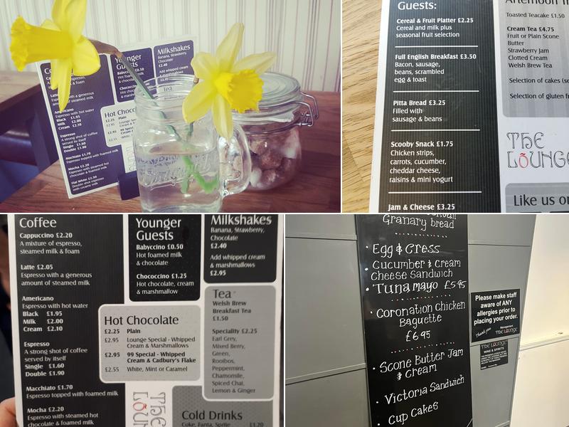 The Lounge Tenby Ltd Menu