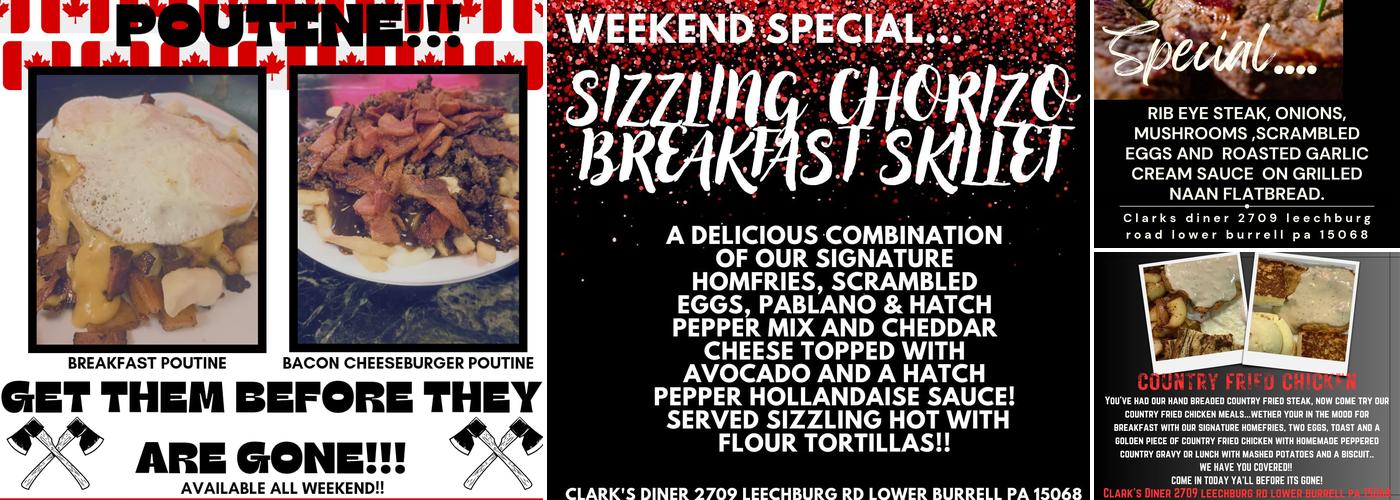 Clark's Diner Menu