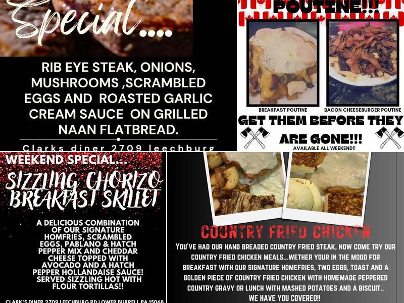 Clark's Diner Menu
