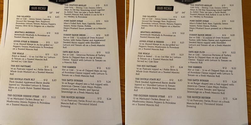 Thursday's Menu