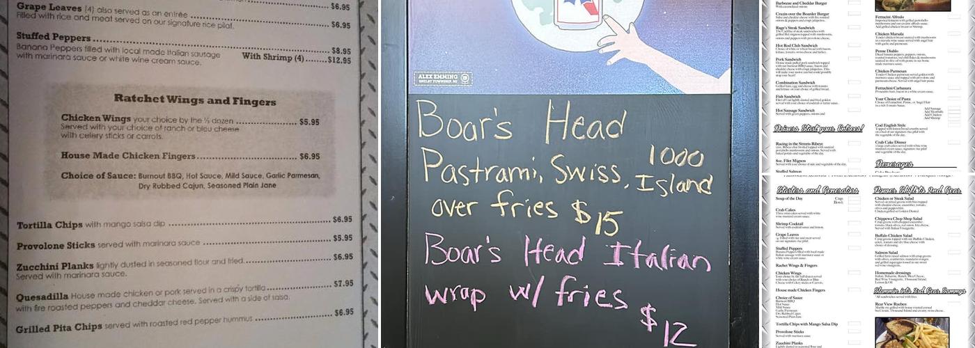 Xlerator Bar & Grille Menu