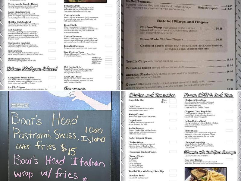 Xlerator Bar & Grille Menu