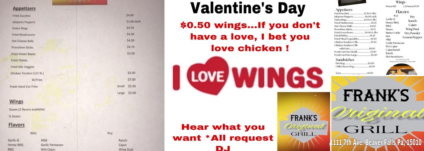 Frank's Original Grill Menu