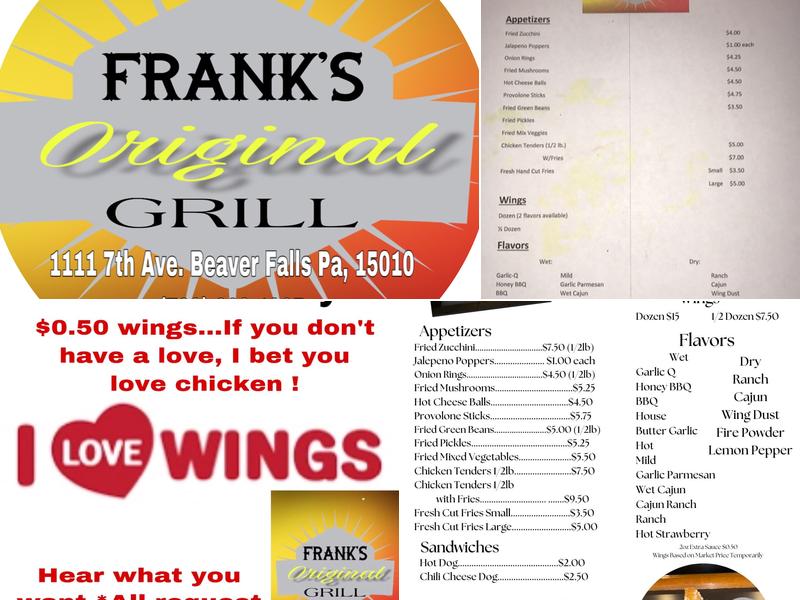 Frank's Original Grill Menu