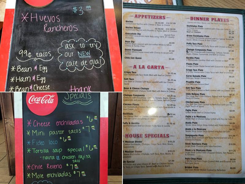 Bandera Road Cafe Menu
