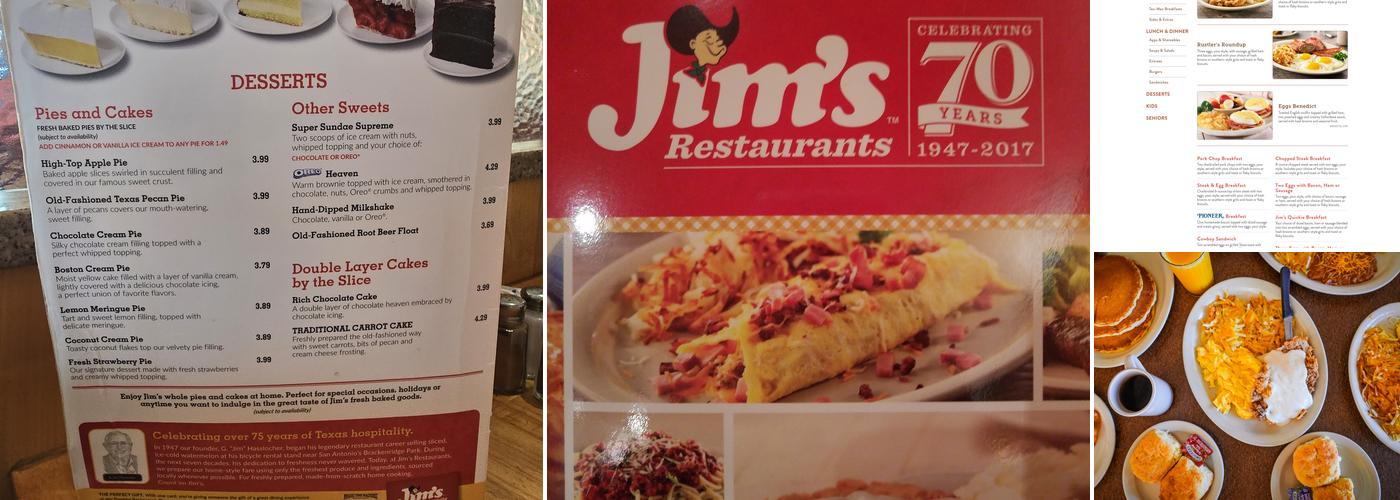 Jim's Restaurants Menu