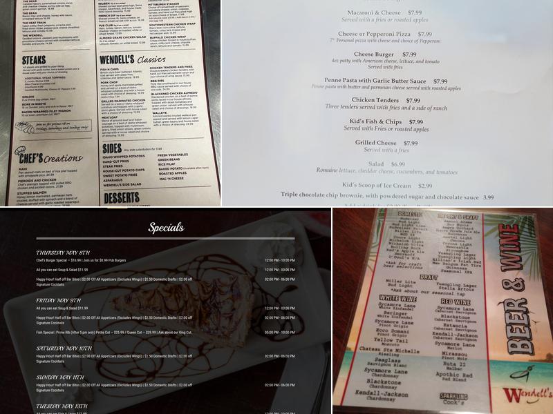 Wendell's Pub Menu